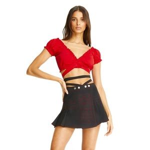 I AM GIA RED BINDI TOP 2.0 SIZE SMALL NWT